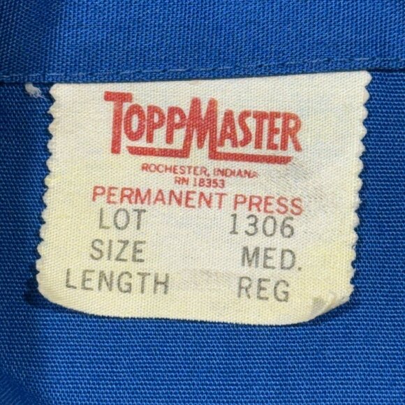 Vintage ToppMaster 60's  Blue Mechanic Coveralls With Clark Patch Medium - Picture 4 of 8